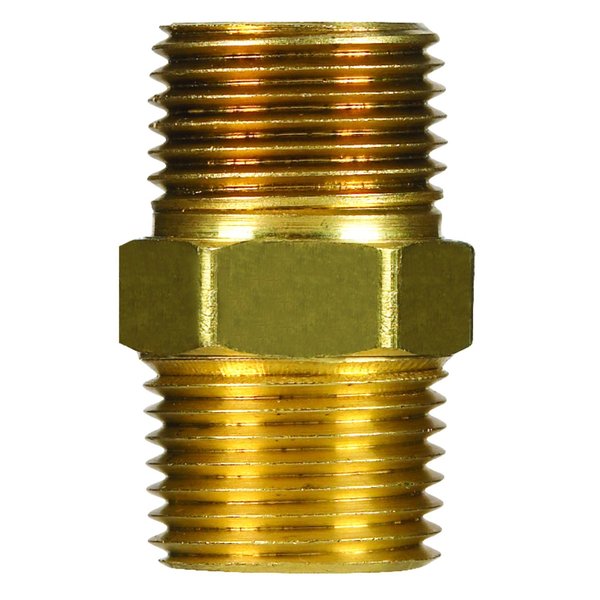 Jmf Company 1/4 in. MPT Yellow Brass Hex Nipple 4338703